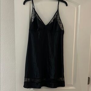 Victoria's Secret Black Lace Trim Chemise